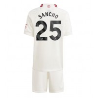 Fotbalové Dres Manchester United Jadon Sancho #25 Dětské Alternativní 2023-24 Krátký Rukáv (+ trenýrky)